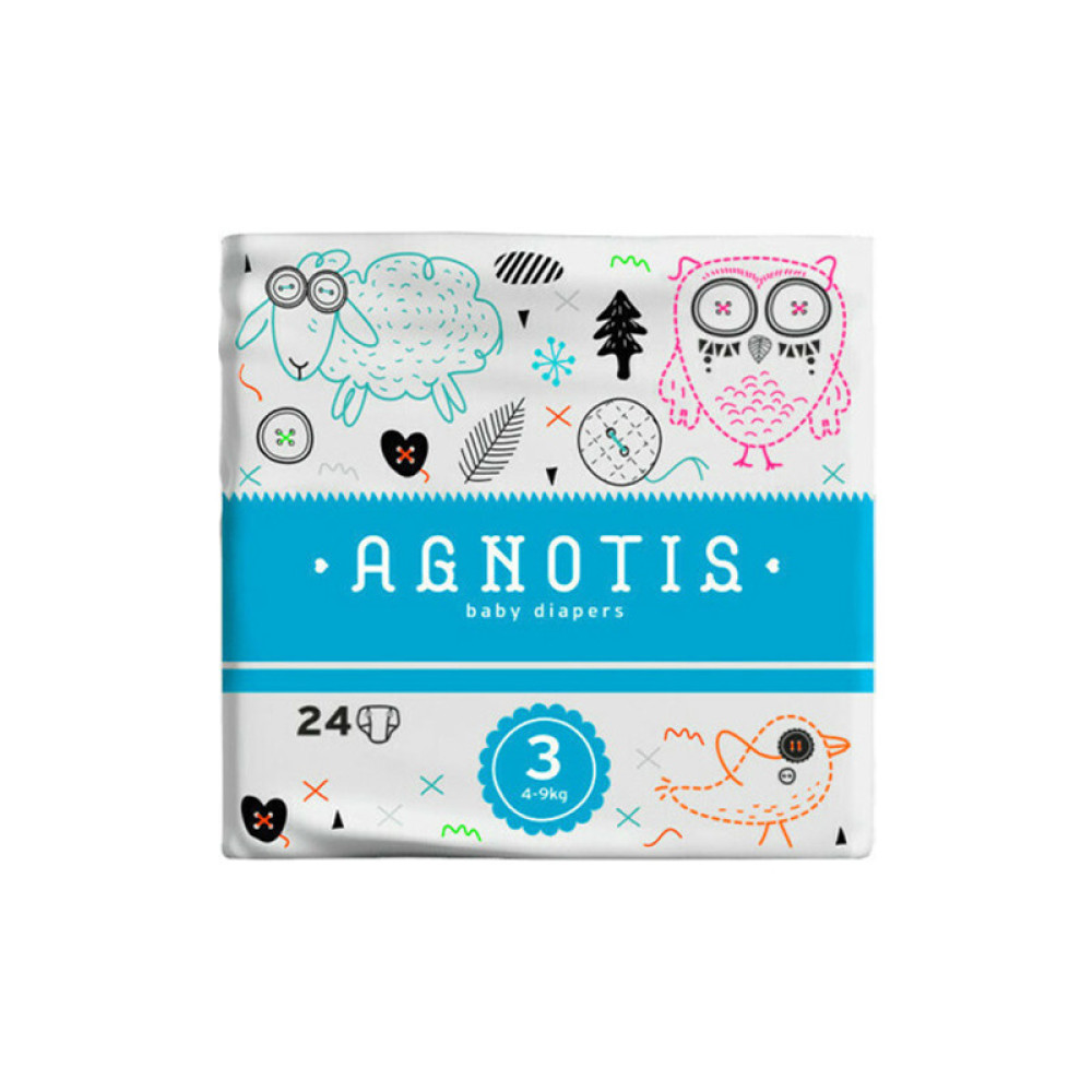 Agnotis Baby Πάνες με Αυτοκόλλητο No. 3 για 4-9kg 24τμχ