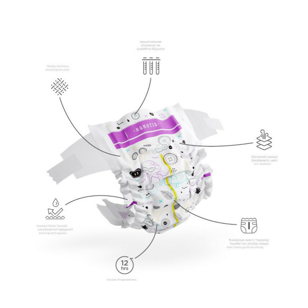 Agnotis Baby Πάνες Με Αυτοκόλλητο No.3 4-9kg 24τμχ