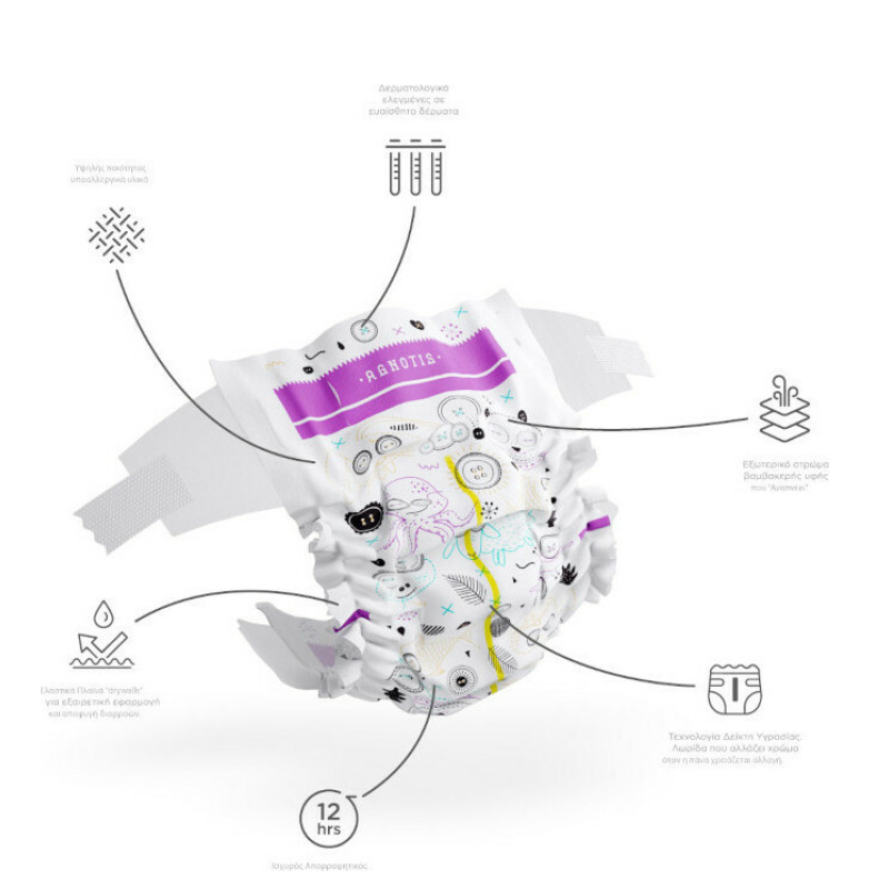 Agnotis Baby Πάνες Με Αυτοκόλλητο No.5 11-25kg 20τμχ
