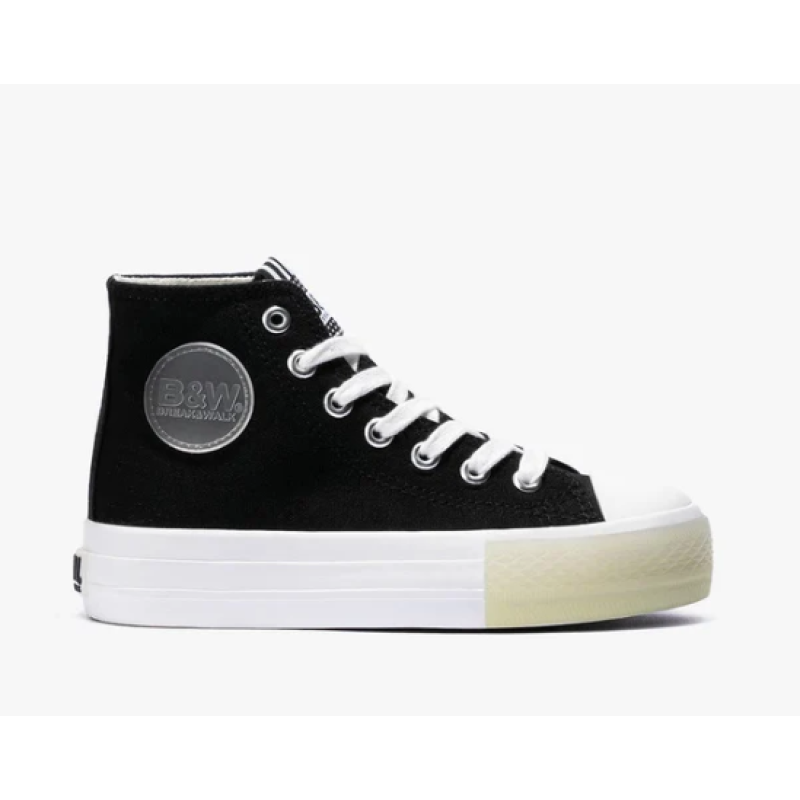 Conguitos Unisex Sneakers Hi-Top Μαύρο B&W