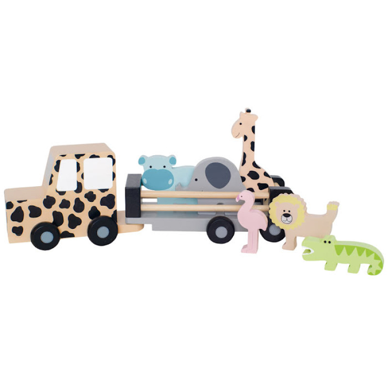 Jabadabado Ξύλινο Φορτηγάκι Με Άγρια Ζώα