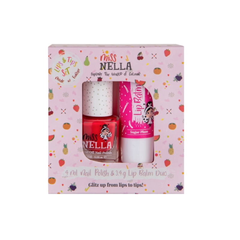 Miss Nella Nail Polish And Lip Balm Sugar Plum