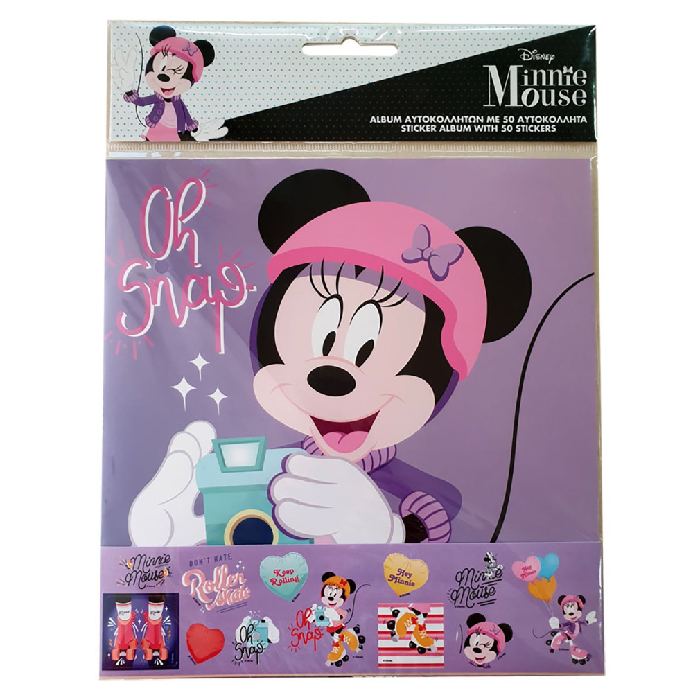 Άλμπουμ 10 Σελίδων Με 50 Αυτοκόλλητα Minnie 21x20cm