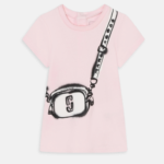 Marc Jacobs Παιδικό Φόρεμα Ροζ με Print Τσαντάκι – Βαμβακερό