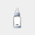 BIBS Γυάλινο Μπιμπερό 120ml Με Θηλή Σιλικόνης Baby Blue