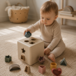 Κύβος Ταξινόμησης Σχημάτων Mushie Original | Montessori Παιχνίδι Εκμάθησης Σχημάτων - Image 2