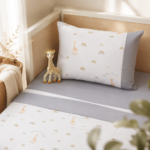 Σετ Σεντόνια Κούνιας Sophie La Girafe 3 Τεμαχίων 110x170cm Μπλε - Image 2