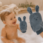 BIBS Kangaroo Γάντια Μπάνιου Από Βιολογικό Βαμβάκι Σετ 2τμχ Πετρόλ - Image 2