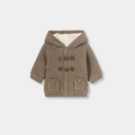 Πλεκτή Ζακέτα Mayoral Newborn Με Κουκούλα Και Επένδυση Γούνας Moca