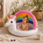 Παιδική Φουσκωτή Πισίνα Μονόκερος Intex Unicorn Baby 127x102x69cm Με Σκίαστρο - Image 3