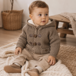 Πλεκτή Ζακέτα Mayoral Newborn Με Κουκούλα Και Επένδυση Γούνας Moca - Image 2