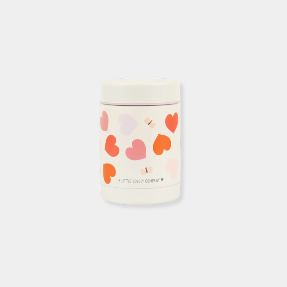 a-little-lovely-company-hearts-food-jar.jpg A Little Lovely Company Ανοξείδωτος Θερμός Φαγητού – Καρδιές - Image 1