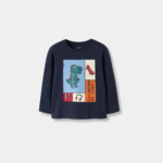 Name It Μακρυμάνικη Μπλούζα Αγοριού Blue Navy Με Δεινόσαυρο | 2-8 Ετών