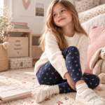 Παιδικό Ζεστό Κολάν s.Oliver Με Floral Print – Navy - Image 3